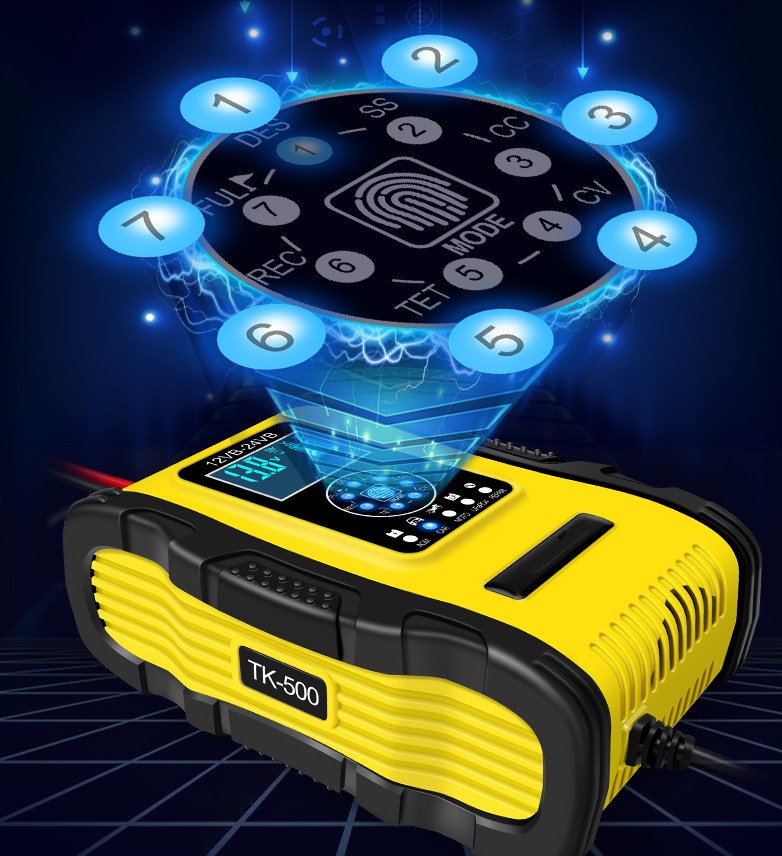 12V24V12A battery charger lithium iron phosphate battery charger AGM motorcycle car battery charger