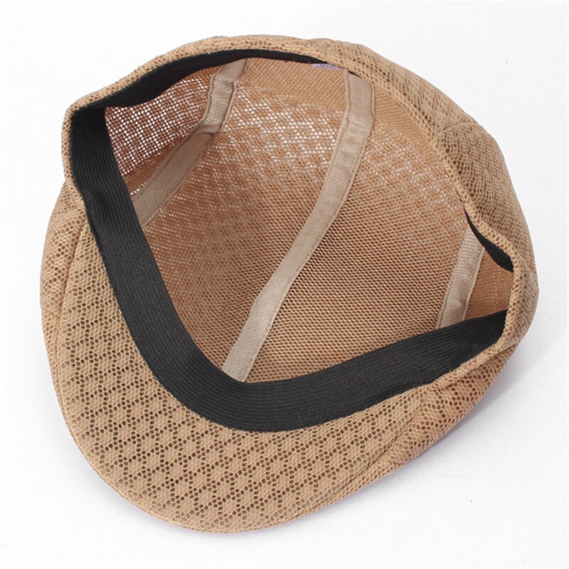 Summer Unisex Men Women Sun Mesh Beret Cap Newsboy Cabbie Flat Peaked Hat Casquette Breathable Berets