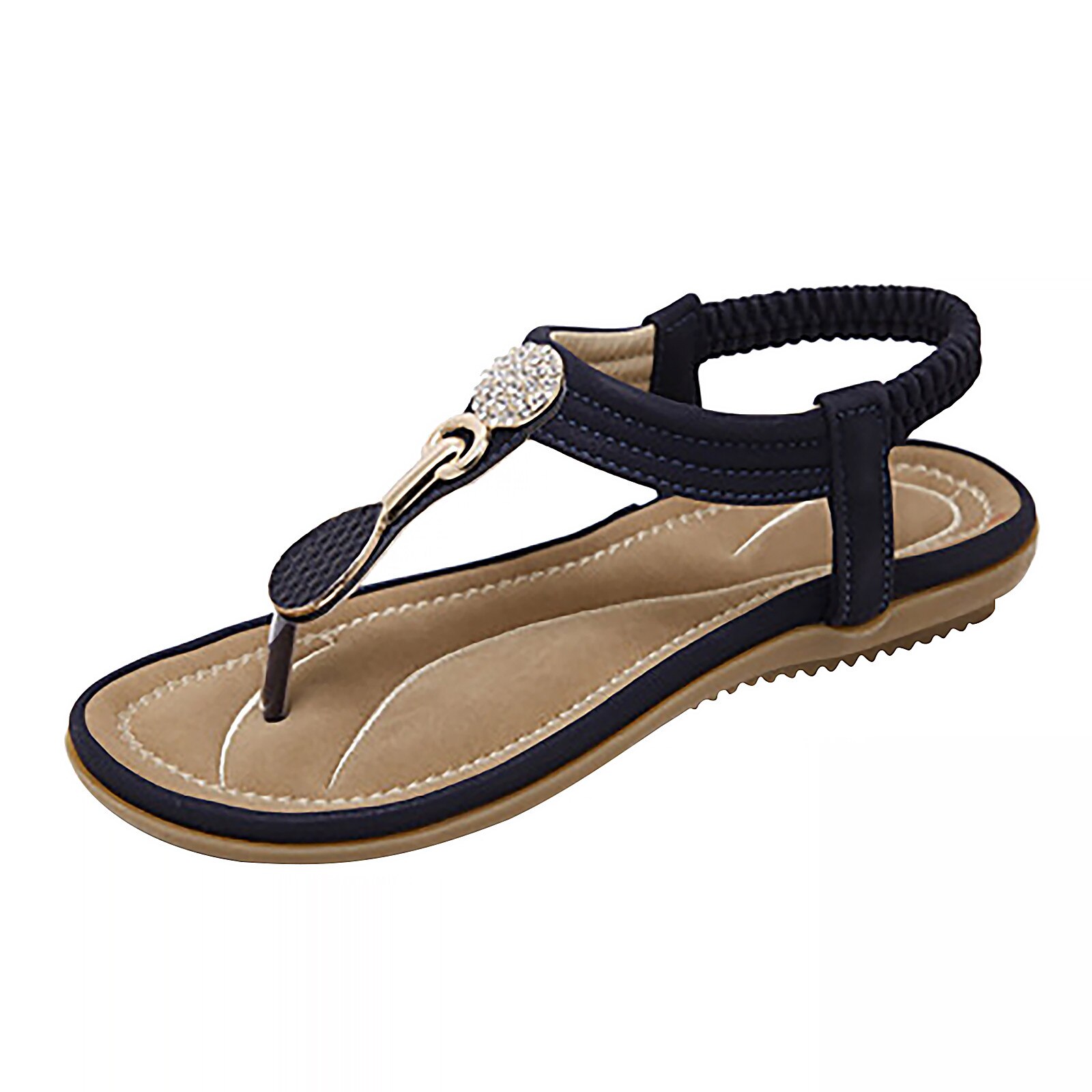 Femmes Sandales En Cristal de Bande Élastique Solide En Plein Air Pantoufles Sandales Chaussures Décontractées Chaussures De Plage Босоножки Женские D4