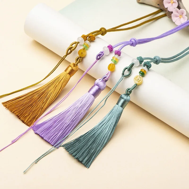Hermosas borlas, flecos de hilo de poliéster, colgantes decorativos, adornos artesanales, llavero DIY, accesorios de cortina