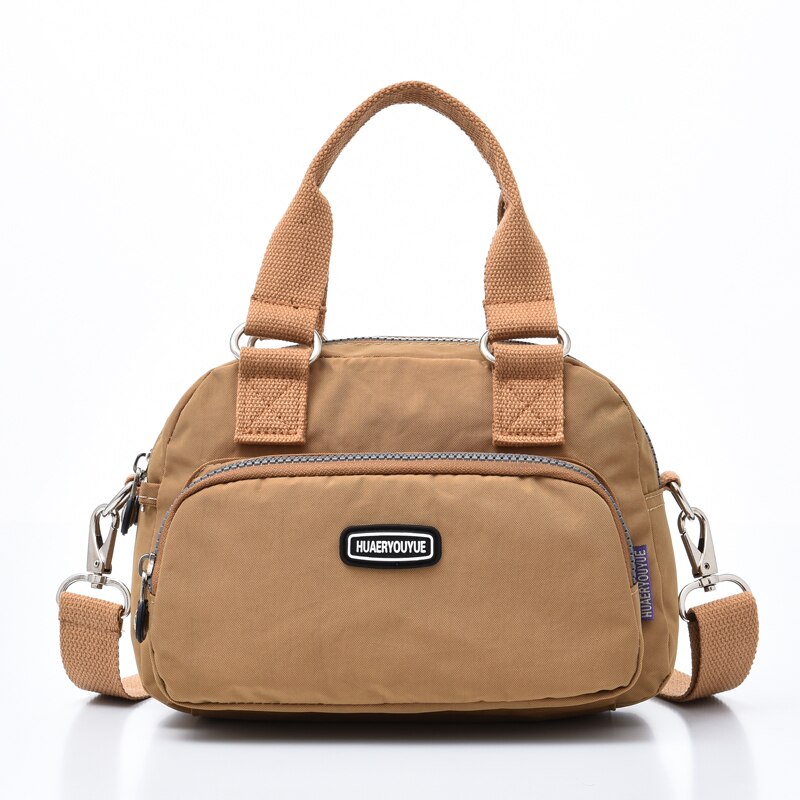 Bolsa transversal de náilon feminina, bolsa da moda, feita de náilon, impermeável, tipo bolsa de mensageiro, de ombro, casual: khaki