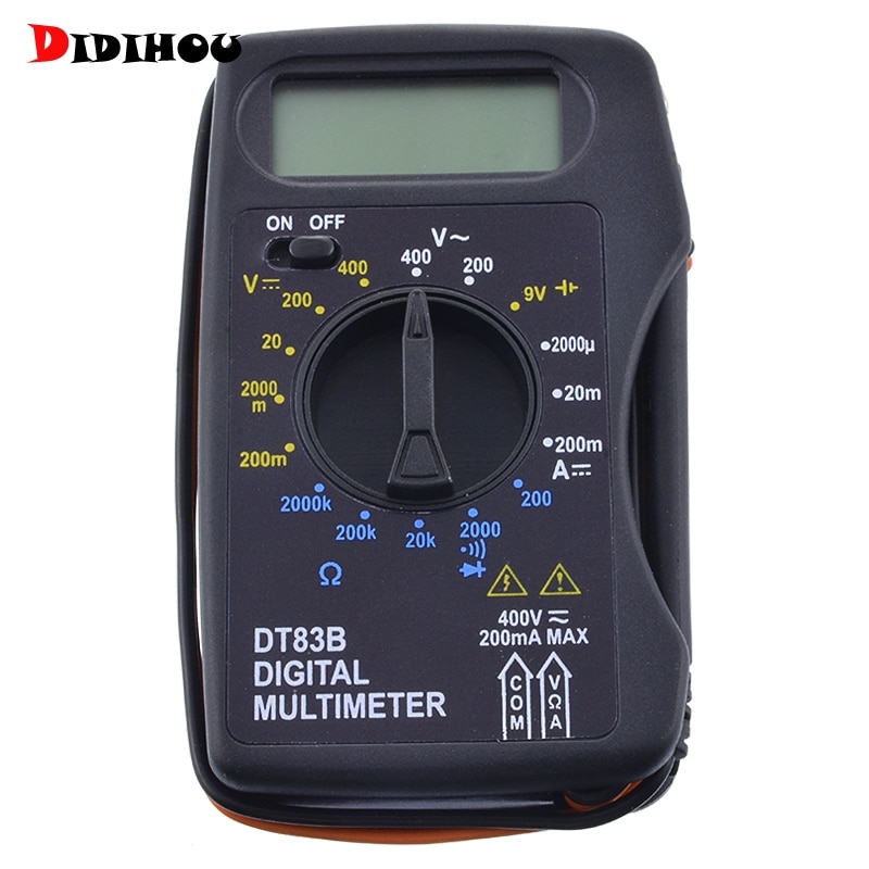 DT83B Pocket Digital Multimeter Ammeter Voltmeter DC/AC Ohm Voltage Tester Probe Electrical Instruments