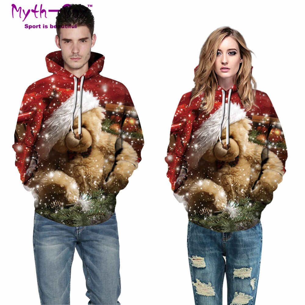 Vrouwen/Mannen Hoodie Sweatshirts Kerst Hoodies Vrouwen 3D Gedrukt Sportwear Hip Hop Hooded Trui Lange Mouwen Streetwear Trui