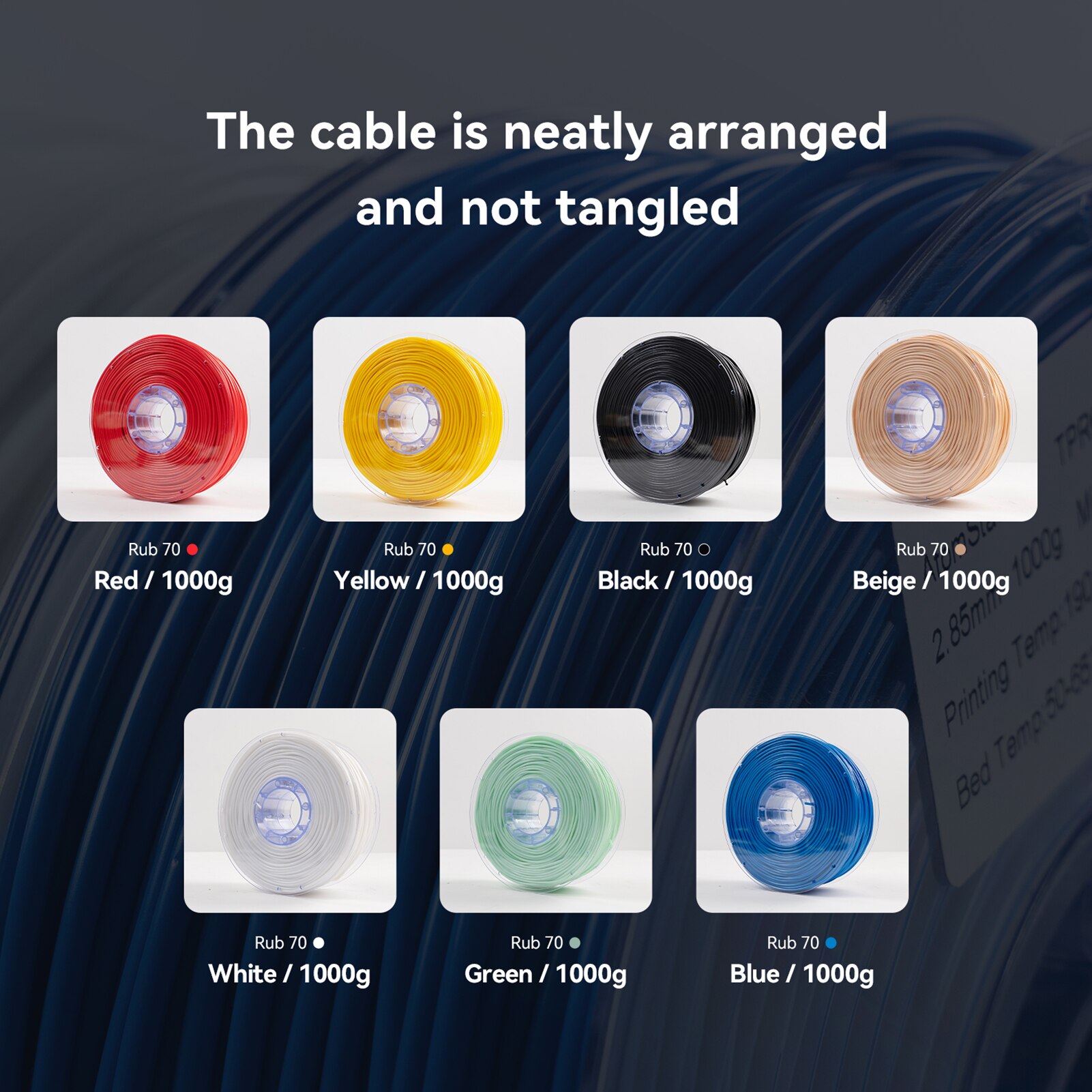 2X ATOMSTACK TPR 3D Printer Filament 2.85mm Diameter Flexible Rubber 1KG Spool (2.2lbs) Consumables 3D Printing Material Supply