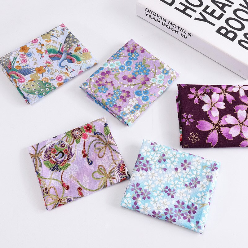 5 stykker / sæt blomstermønster patchwork klud japansk stil til husholdnings syforsyninger multifunktionelt diy håndlavet tilbehør: 10 lilla