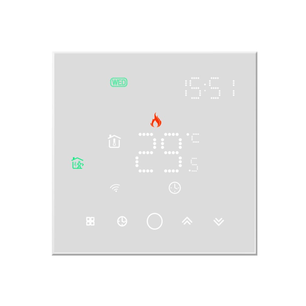 BHT-003-GALW 95-240V Wifi Smart Warm Floor Temperature Controller Voice Control Electric Heating Wall Thermostat: electric heating W