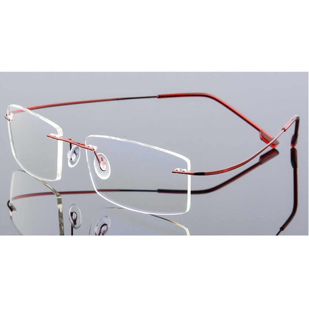 Super elastische, frameloze metalen anti-blauw licht bril van metaallegering, opvouwbare pootjes, comfortabele neuspads: 1
