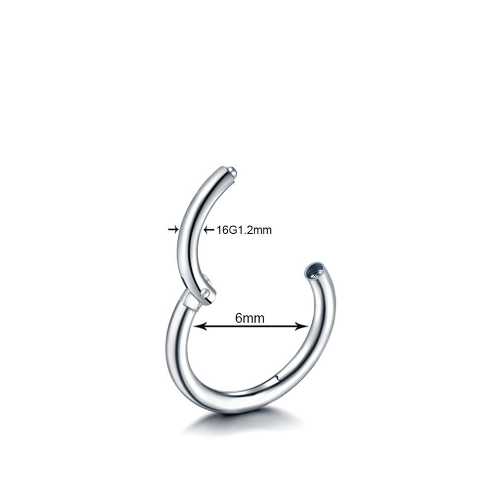 1PC Titan Nase Band Septum durchbohren Clicker 18G Klapp Segment Ringe Lippe Wendel Daith Conch Knorpel Ohrringe sexy schmuck: 16G 1.2x 6mm