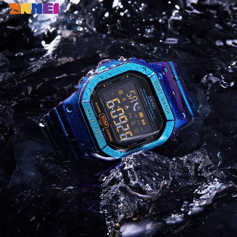 Reloj Digital deportivo SKMEI 1629 con podómetro rastreador de calorías para Iphone Huawei Xiaomi reloj masculino relojes de pulsera Bluetooth para hombre
