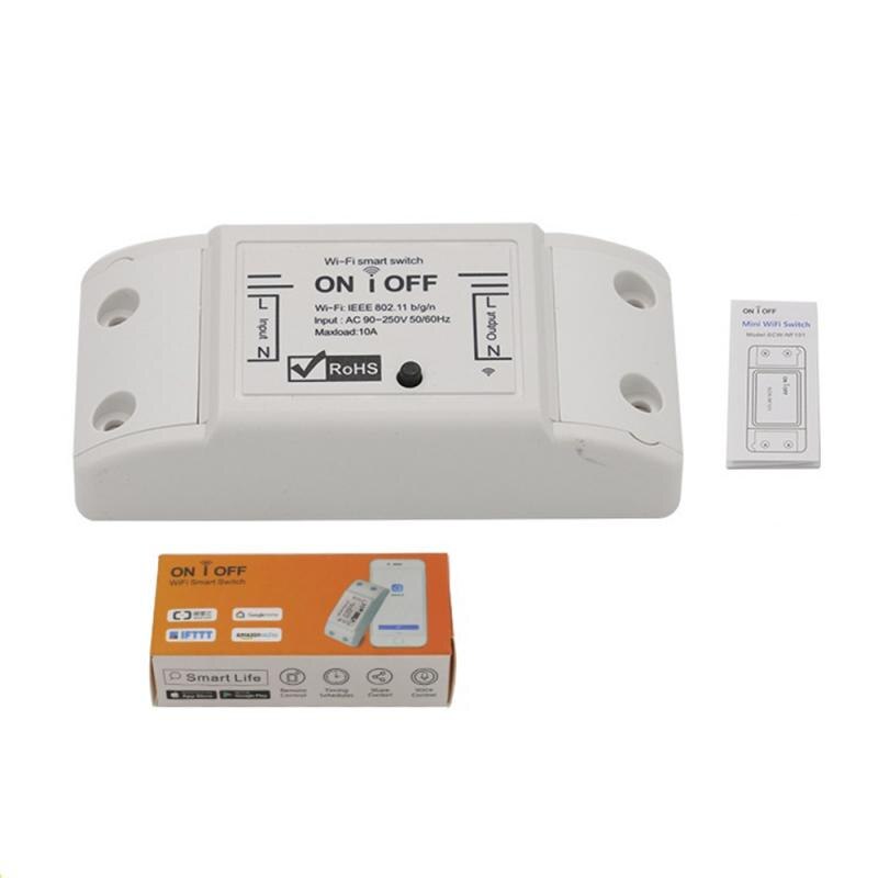 Tuya WiFi Smart Switch 10A/2200W Wireless Remote Switch Timer APP Control Smart Home work with Alexa Google Home: 1pcs