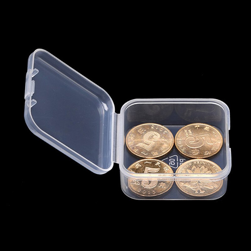 6 PCS Mini Storage Box Transparent Square Plastic Box Earrings Jewelry Packaging Storage Small Square Box Jewelry Organizer