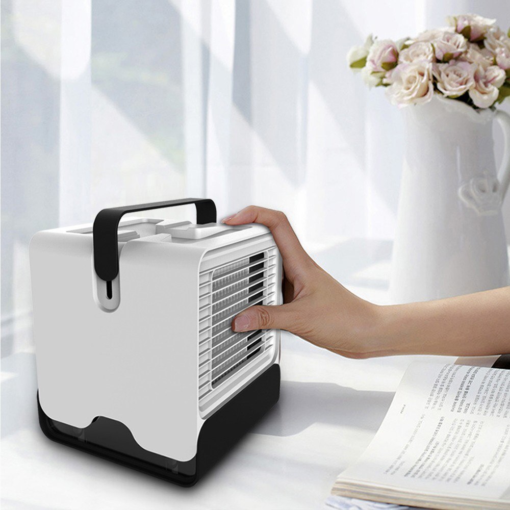 Mini Draagbare Airconditioner Ventilator Usb Desktop Luchtkoeler Kantoor Slaapzaal Cooling Mobiele Ventilator Met Led Verlichting