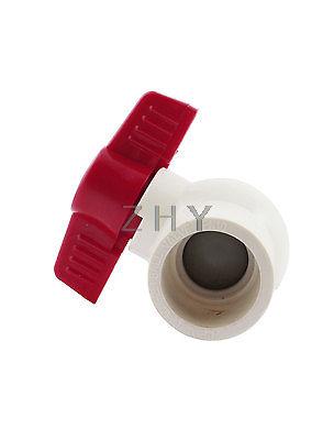 Plumbing 32mm x 32mm Slip Ends Full Port PVC Ball Valve White Red