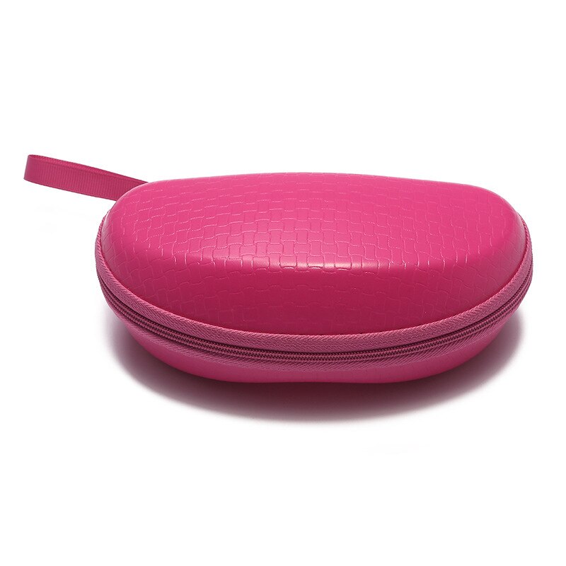 Sunglasses Glasses Case Zipper Leather Glasses Case Strong Compression Oval Glasses Case Multi-purpose Storage Box
