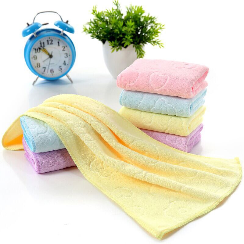 25*25cm Fiber Quick-dry Towel Kitchen Bathroom Clean Absorbent Towels Microfiber Home Soft thicker Wipe Table Towel Cartoon: Yellow
