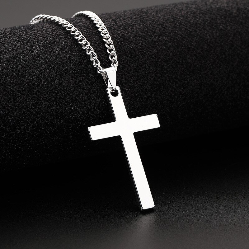 Vintage Cross Pendant Necklace Simple Necklace Black/Gold/Silver Chain Pendant Necklaces for Men and Women Necklace