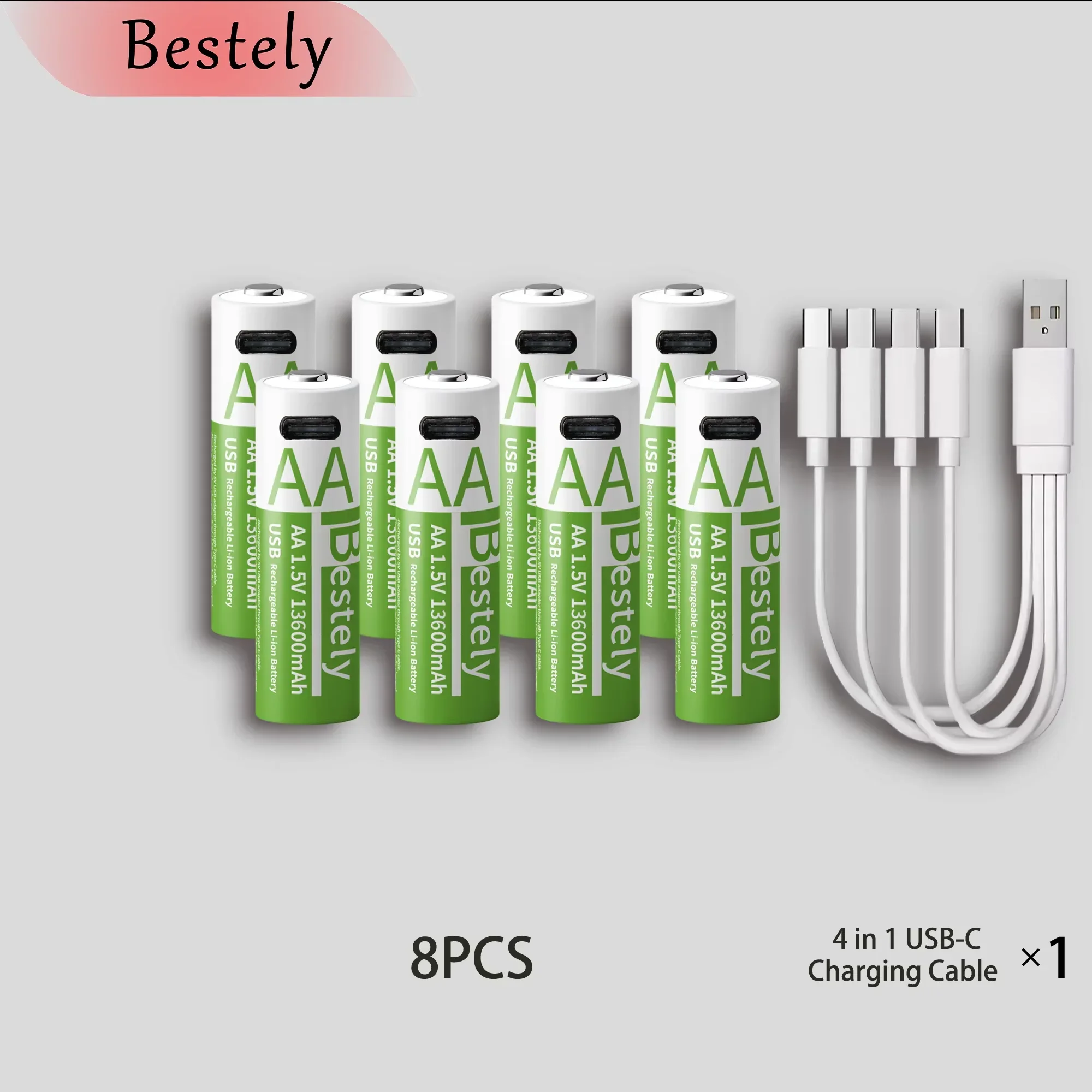 AA rechargeable lithium battery 1.5V 13600mAh large capacity constant voltage USB fast charging controller mouse specific: SKY BLUE