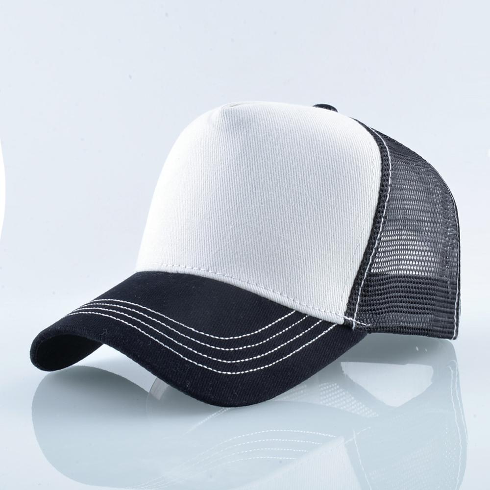 Justerbare baseball caps kvinner sommer pustende snapback pappa lue for menn patch baseball lue utendørs bomull netting lue: Hvit