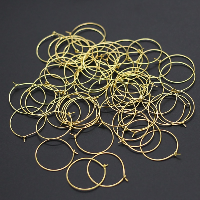 100 stk rustfrit stål stor cirkel wire ringe loop øreringe diy dingle øreringe charme ringe smykker gør tilbehør –