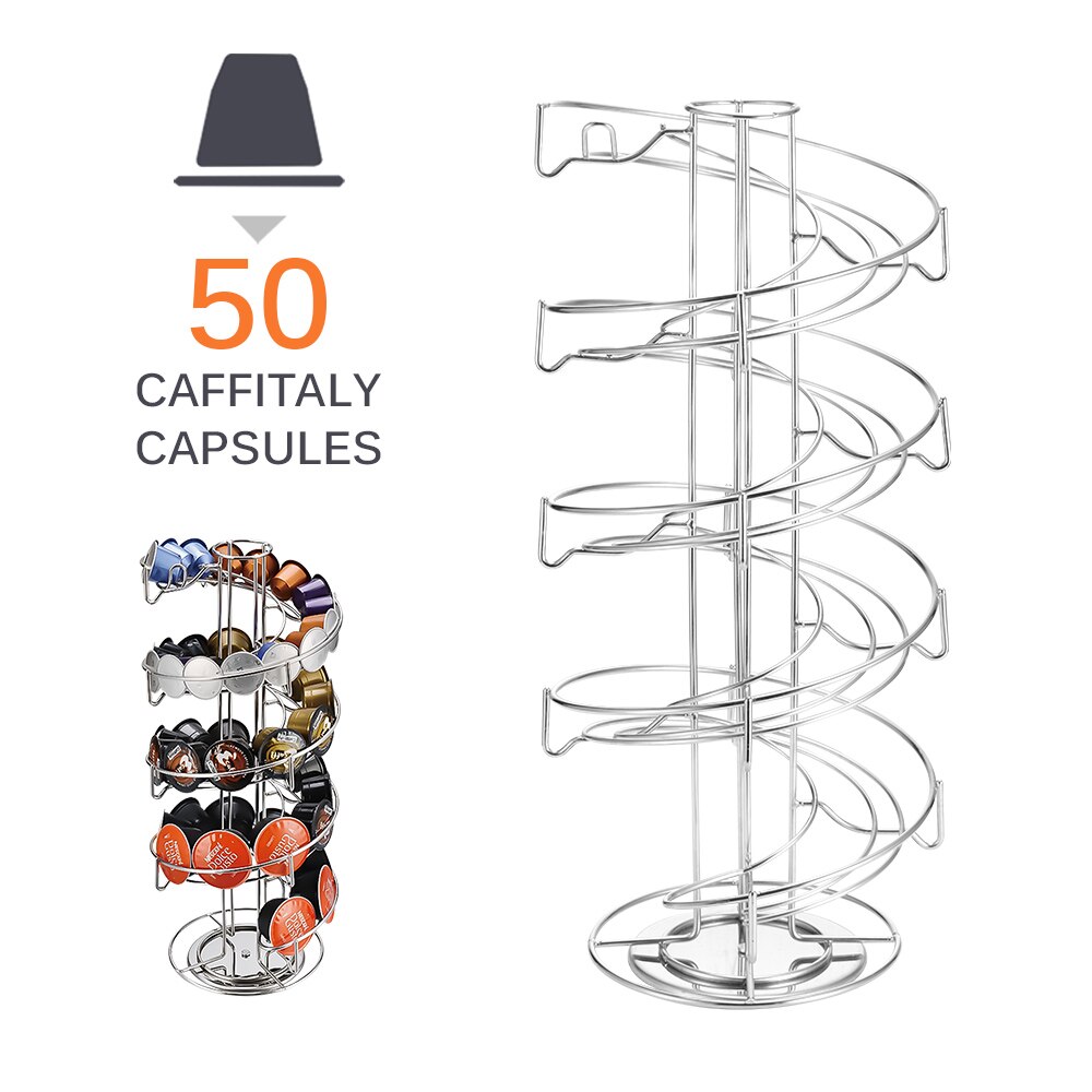 Porte-capsules De Café En Fil Métallique Doré - Support Rangement 18 Capsules - Design Ventilé Pour Comptoir