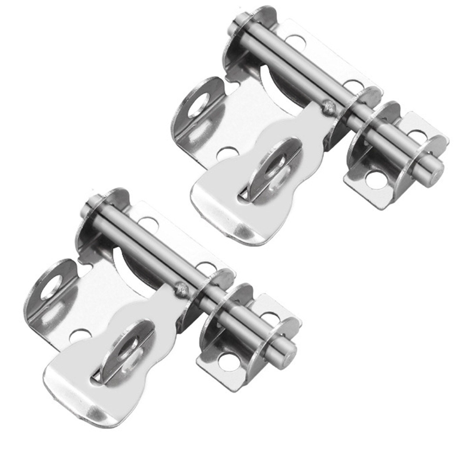 2pcs Windows Pet Gate Padlock Hole Heavy Duty Sliding Barrel Bolt Stainless Steel Brushed Surface Toilet Warehouse Doors Fences