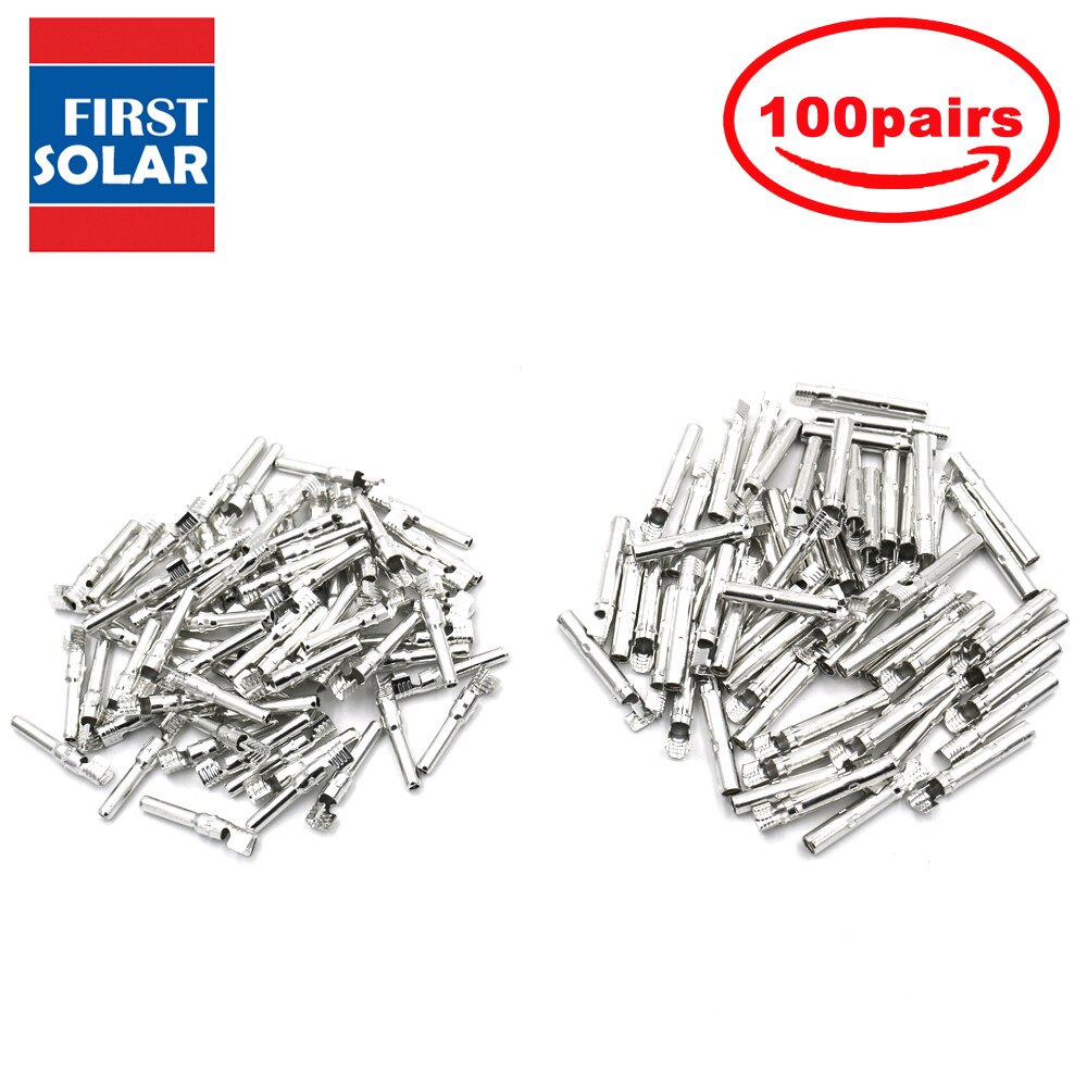 100 pares x 30A 1000V PV conector macho y hembra interior de metal Uso de núcleo para cable solar Conexión de contactos de cobre tipo universal