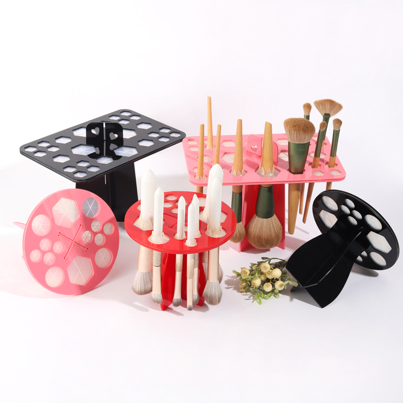 1 Uds estante de secado de brochas de maquillaje, soporte para secador de brochas de maquillaje de 14/26/28 agujeros, soporte para secador de brochas de maquillaje, soporte para brochas de maquillaje