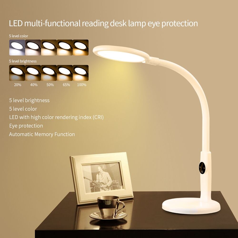 Flexible Desk Lamp Touch Table Lamps For Living Room Gooseneck Desktop Foldable Dimmable Eye Protection Study Lamp Led Light