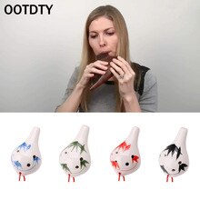 OOTDTY 6 Hole Ocarina Ceramic Alto AC Key Flute Musical Instrument