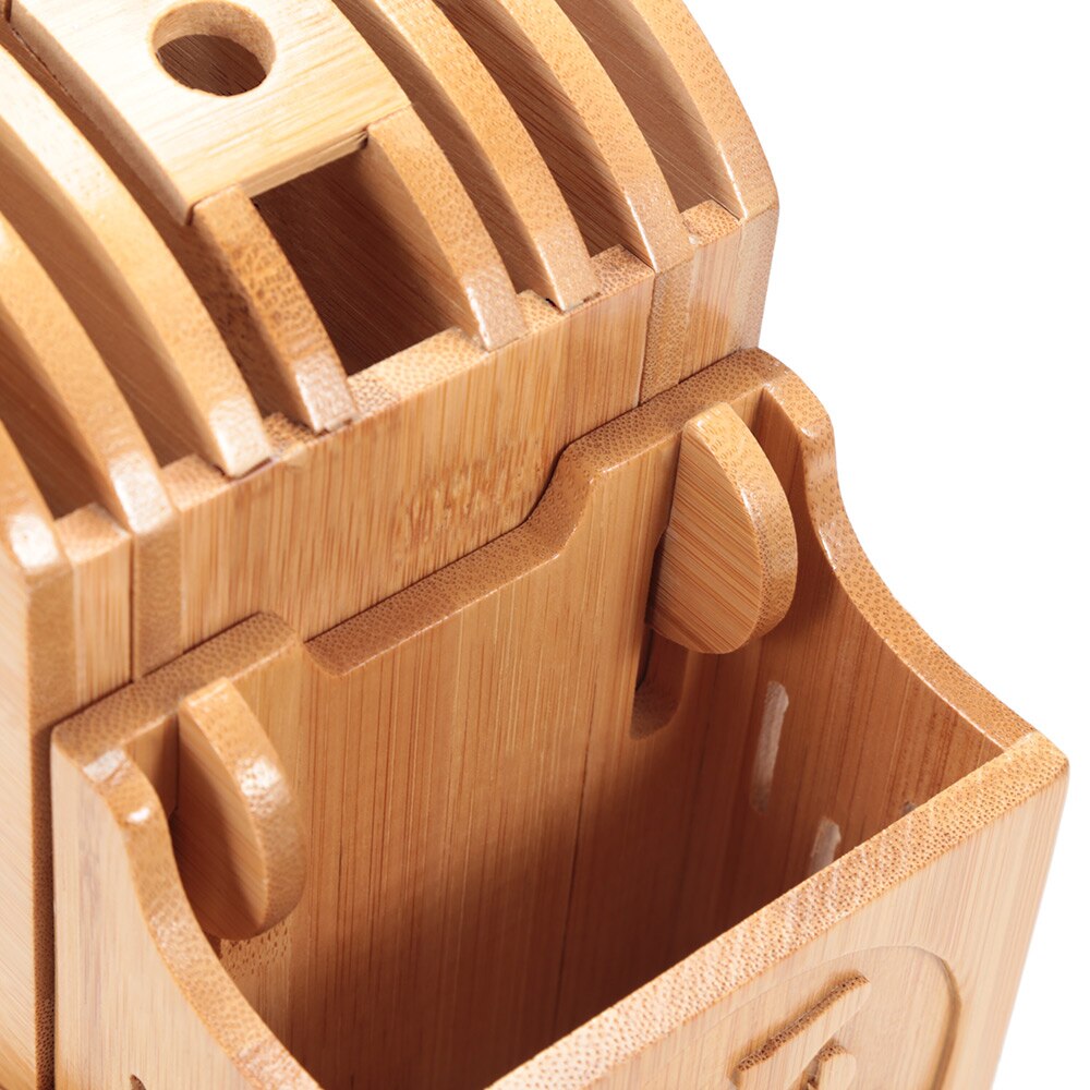 Multifunctionele Kinfe Cutter Natuurlijke Bamboe Opslag Houder Rack Huishoudelijke Duurzaam Mes Plank Blok Gebruiksvoorwerp Stand Voor Keuken
