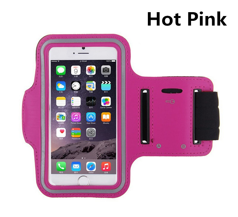 Bolsa impermeable para teléfono móvil para iPhone XS MAX XR 8 7 6 plus Samsung Note 9 8 S9 HUAWEI bordes sellados banda de brazo caja en funcionamiento bolsa: HotPink