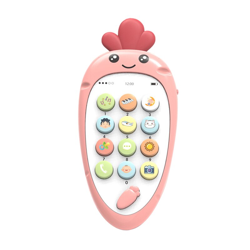 Baby Telefoon Speelgoed Tweetalige Telefoon Bijtring Muziek Voice Speelgoed Vroegschoolse Onderwijs Elektronisch Speelgoed Voor Kinderen Baby Cadeau: Roze