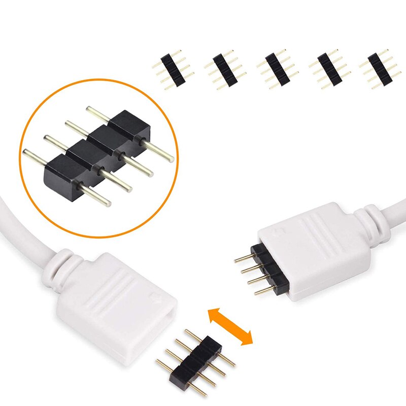 LED Light Connector Kit, 10Mm RGB LED Connector Includes 10X L Shape Connectors,2M LED Strip Light Extension Cable