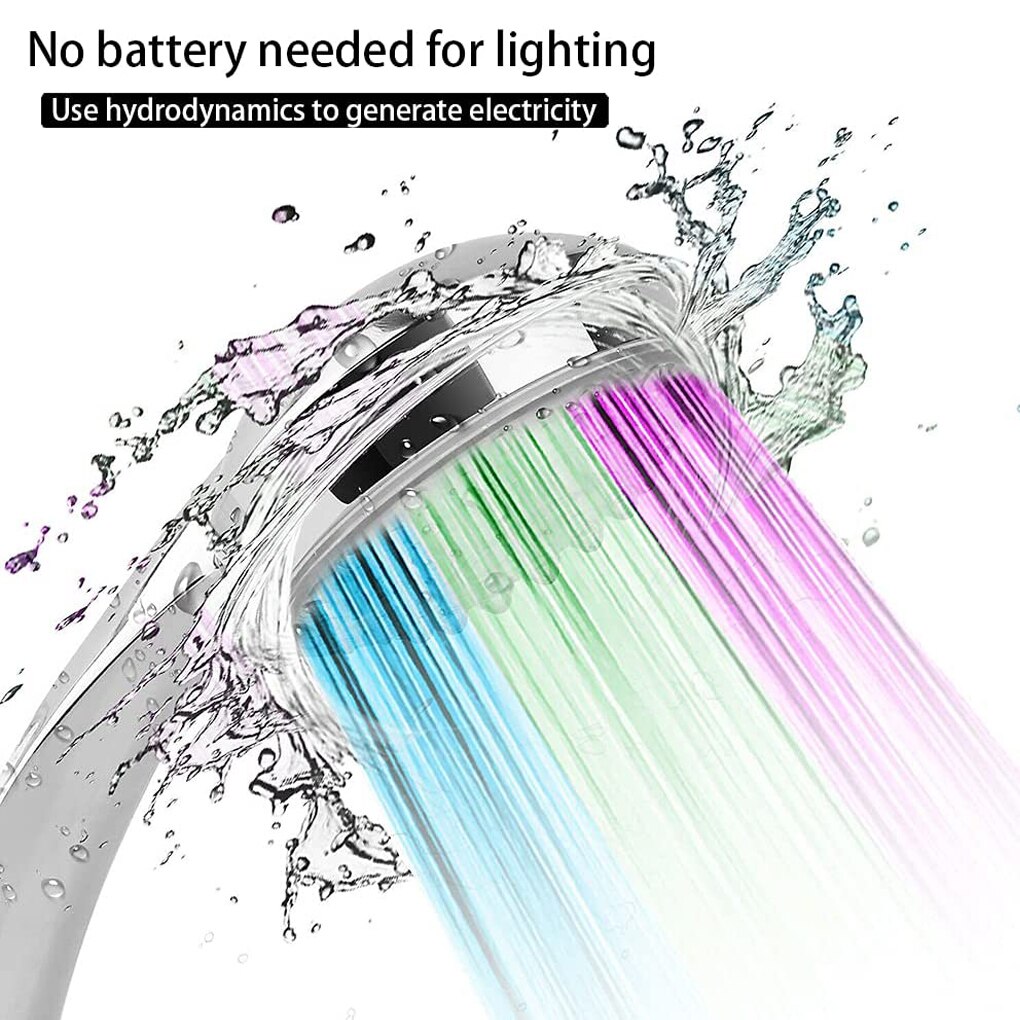 7 Kleur Handdouche Overhandigen Led Douchekop Met Romantische Automatische Led Verlichting Voor Badkamer Hotel Douchekop