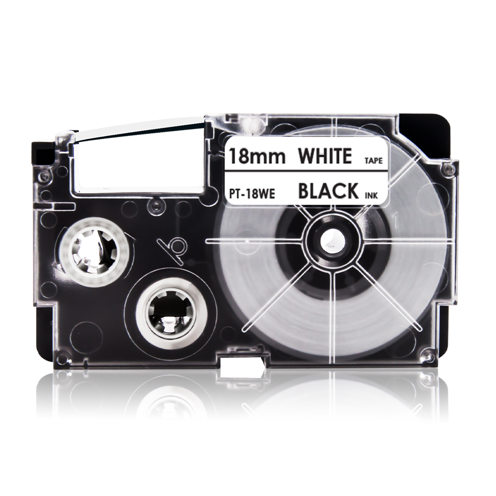 10PK 18mm Label Sticker for Casio Label Tape XR18WE XR-18WE Black on White Replace Casio Label Printer KL-8200 KL-8800 KL-1500