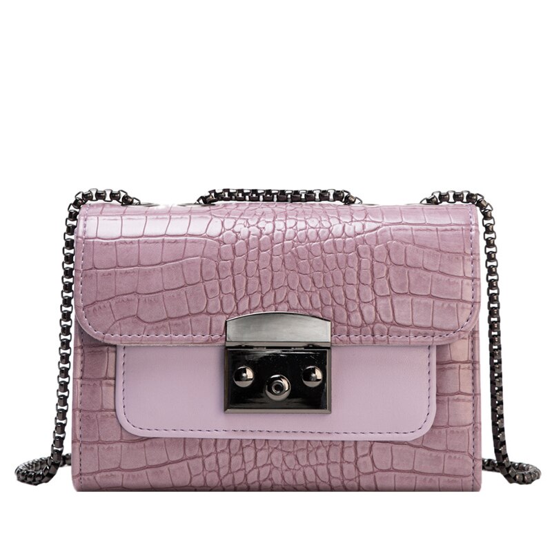 Krokodillenpatroon vierkante crossbody tas zomer pu leren dames handtas ketting schoudertas messenger bag