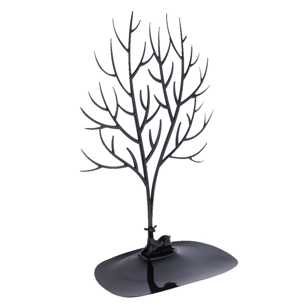 Herten Gewei Oorbel Houder Ketting Opknoping Sieraden Display Tree Organizer: Black