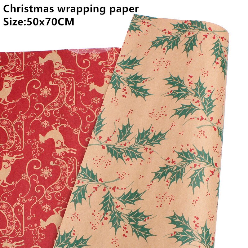 50*70cm jul indpakningspapir jul bryllup grøn dekoration indpakningspapir velempapir origami papir: 1- grønne blade
