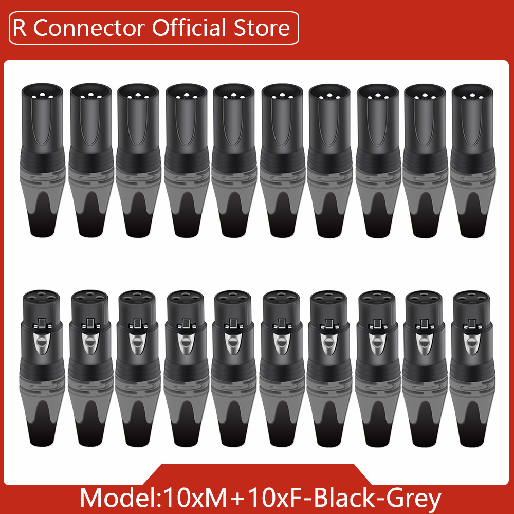 20pcs/10sets Colorful 3Pin XLR Female Jack Male Plug 3Pole XLR Socket Audio Microphone Cable Wire Connectors Power Adapter: Blue