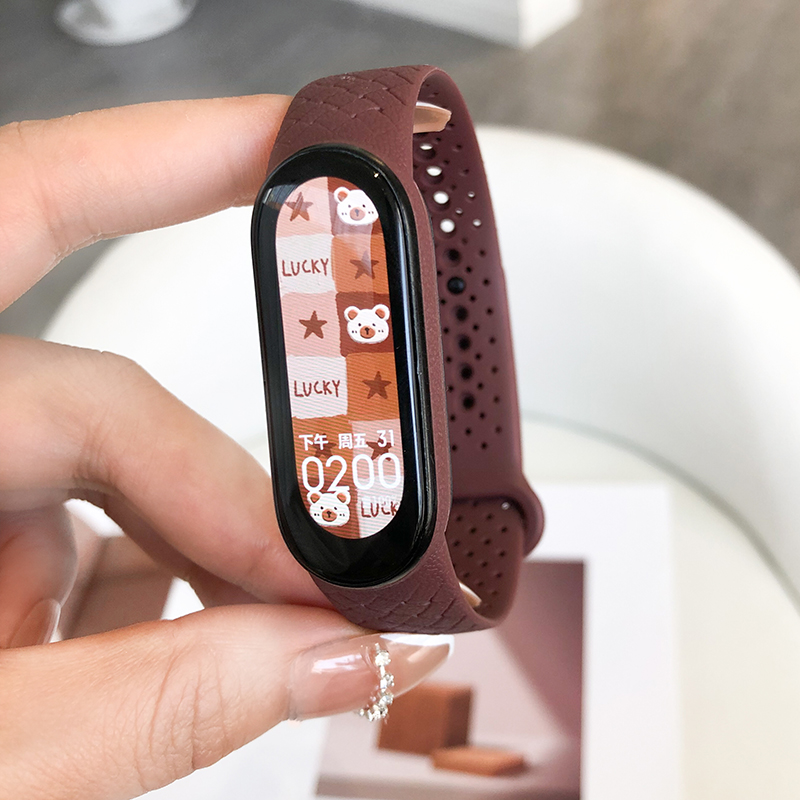 Correa de fibra de carbono para Xiaomi Mi Band 7 nfc pulsera smartwatch MIband 5 pulsera de silicona correa Mi Band 4 5 3 6 Accesorios: XXL / Verde negro