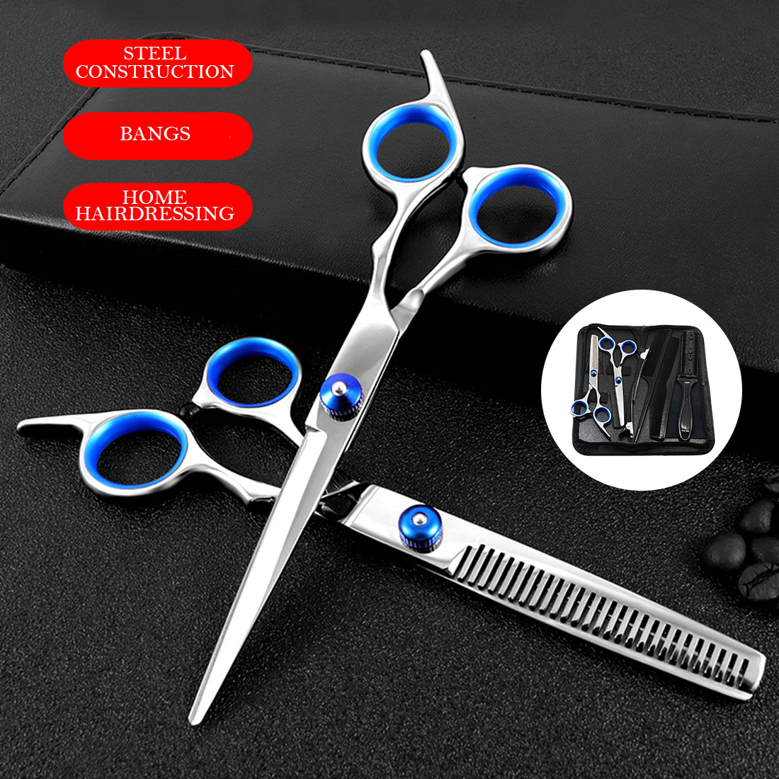 Hairdressing Scissors Kit 11pcs/10pcs/9pcs Hair Cutting Scissors Hair Scissors Tail Comb Hair Cape Cutter Comb