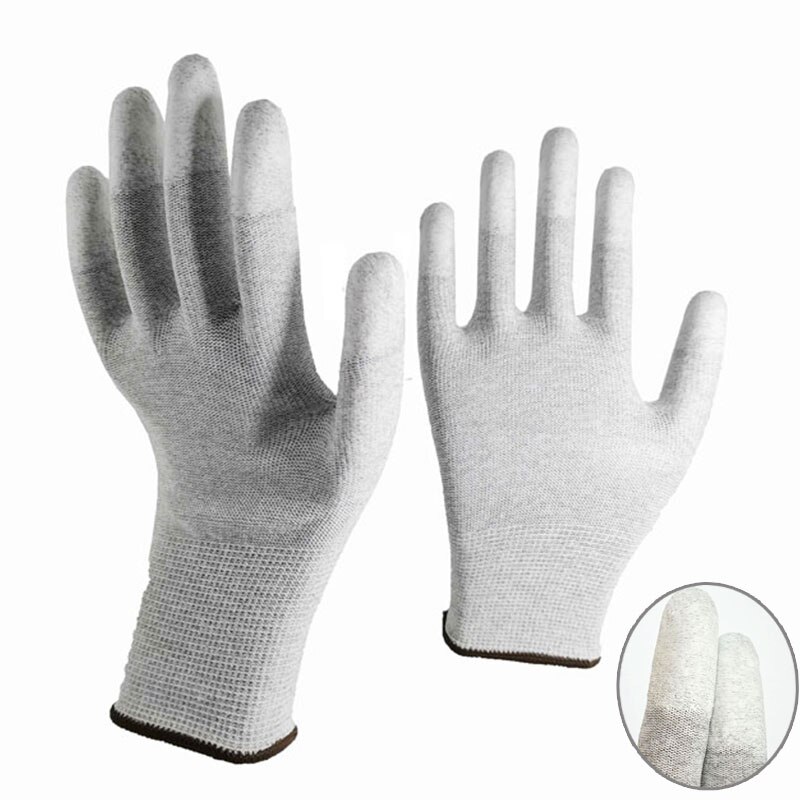 12 Paar/zak Anti Statische Handschoen Pc Computer Esd Veilig Universele Werkhandschoenen Elektronische Anti Skid Voor Vinger Bescherming Handschoen