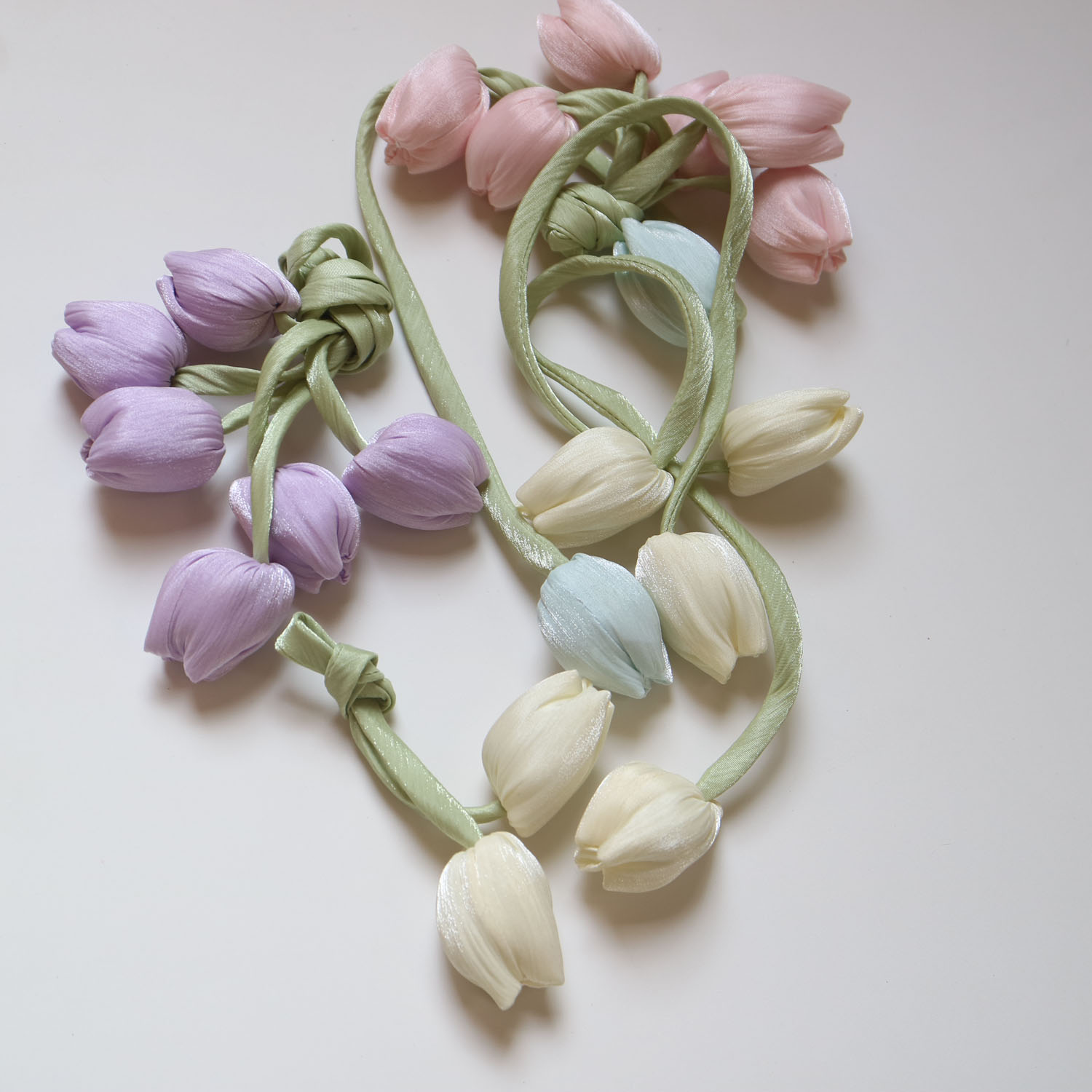 Lote de 3 parches de tulipán y flores bordados DIY para ropa, parches bordados de ganchillo, bolsas, parches decorativos, apliques