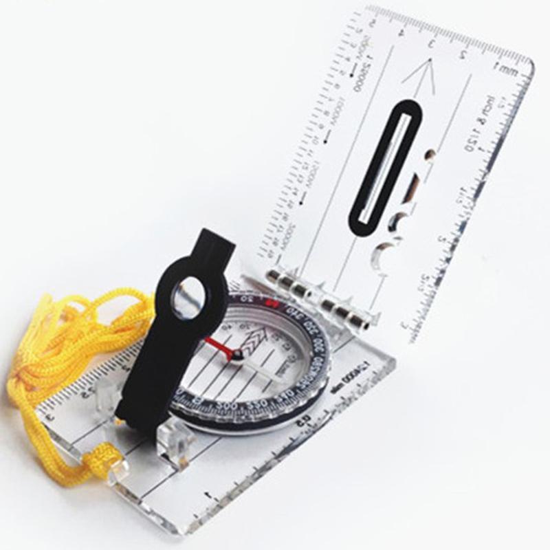 Multifunction Outdoor Survival Equipment Compass Pointer Map Scale Ruler Mini Portable Orienteering Compasses for Hiking Camping