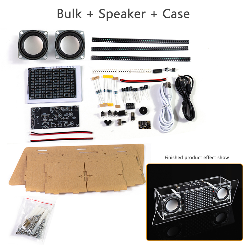 Bluetooth Lautsprecher Bausatz DIY LED Musik Spektrum Rhythmus Licht Bluetooth Lautsprecher LED Elektronische Lötprojekt Elektronische Bausatz: Schwarz