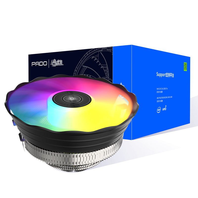 PADO S3 CPU procesador de refrigeración ventilador enfriador de aire RGB PWM Hielera Intel LGA 1155 1700 1200 1151 AMD AM3 AM4 PC Gamer ventilador Led 120mm
