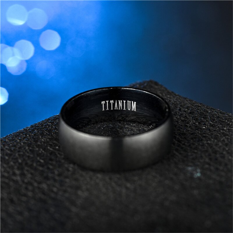 Mænds sort titanium ring mat færdig klassisk forlovelses anel smykker til mandlige bryllupsbånd