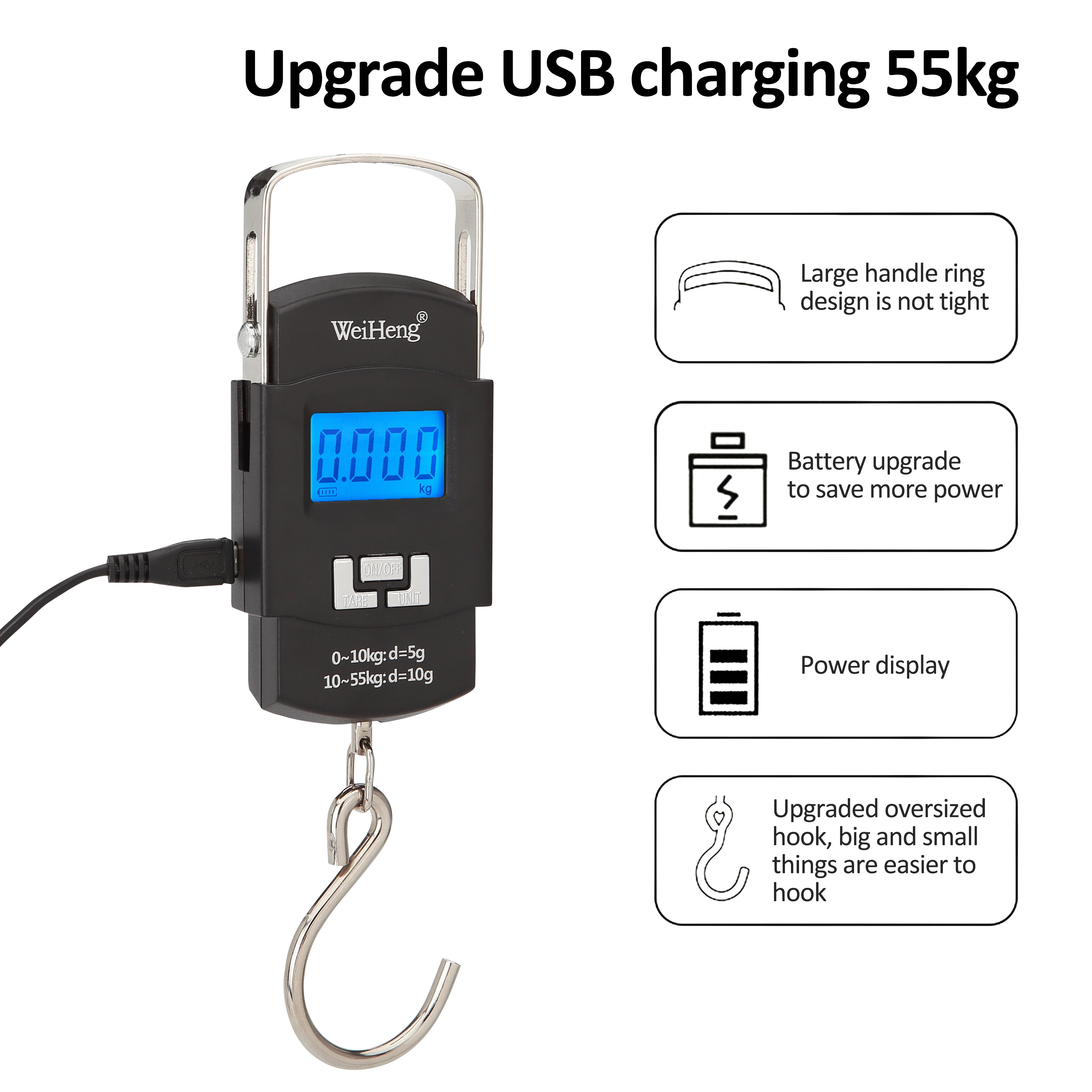 75kg/10g Digital Waage mit 100cm MaßBand Elektronische Gleichgewicht Hand Waagen für Angeln Gepäck Reise steelyard Gewicht Waage: A25L