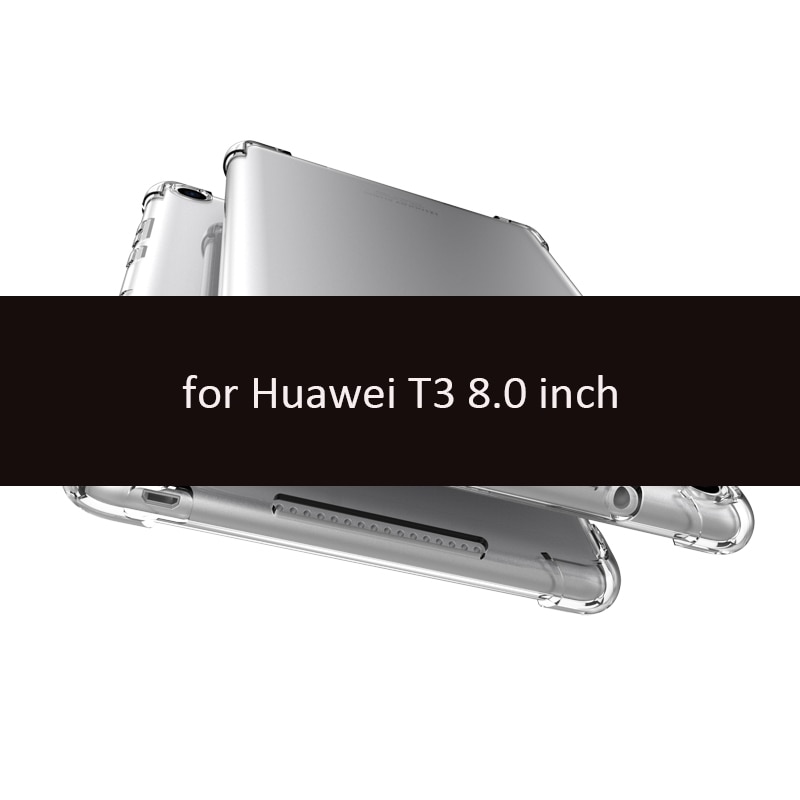 Hoesje voor huawei mediapad  m5 8.4 10.1 10.8 hoesje, transparant zacht siliconen hoesje voor huawei  t5 10.1 8 inch  t3 7/8/9.6 m3 hoesje: Voor  t3 8.0