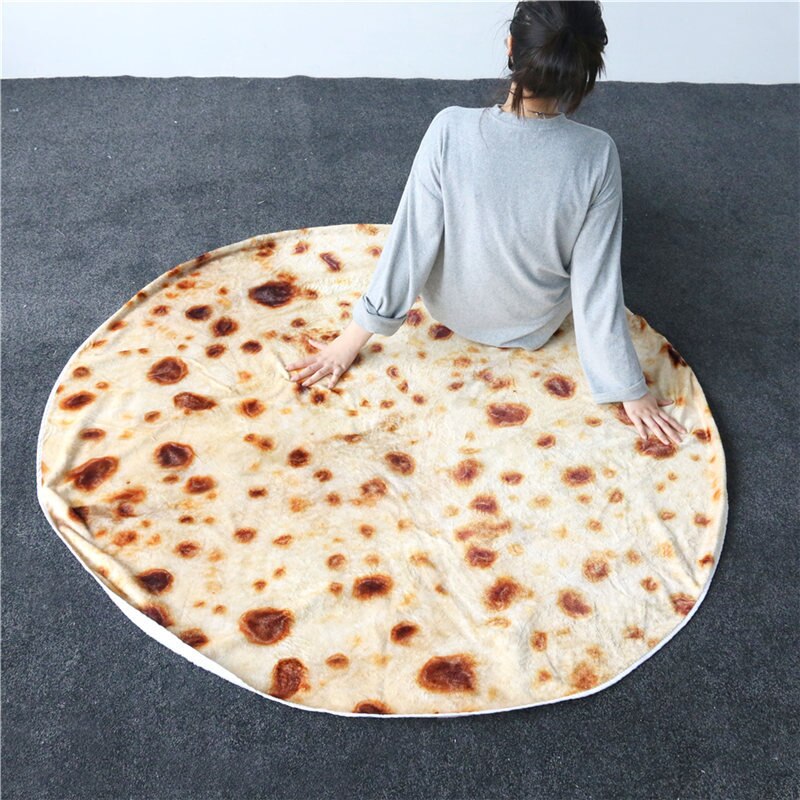Couverture à motif de Tortilla en maïs, Plaid doux, Plaid, pour lit, canapé, peluche, couvre-lit, manta Burrito Koce: Burrito blanket 2 / diameter-150cm